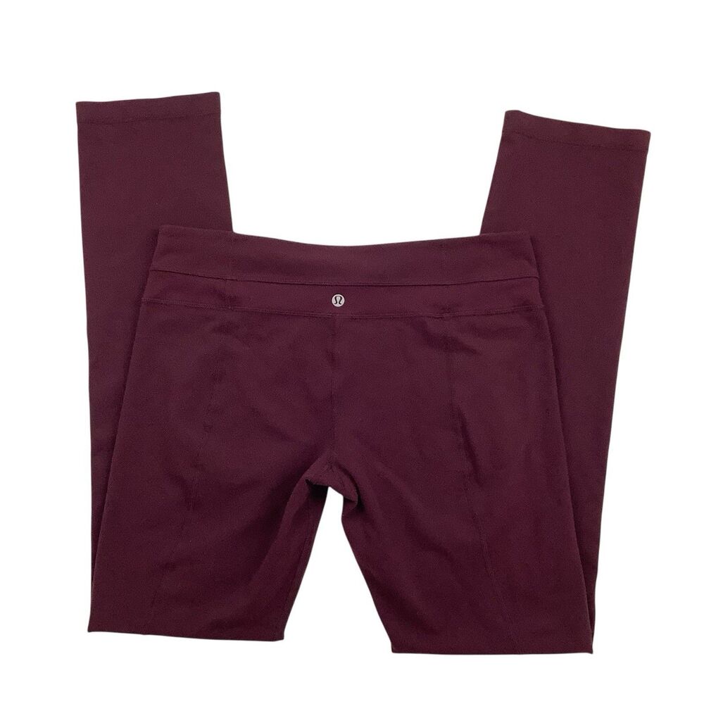 Lululemon Women Yoga Leggings Pants Size 10 31X30.5 Align Burgundy Mid Rise